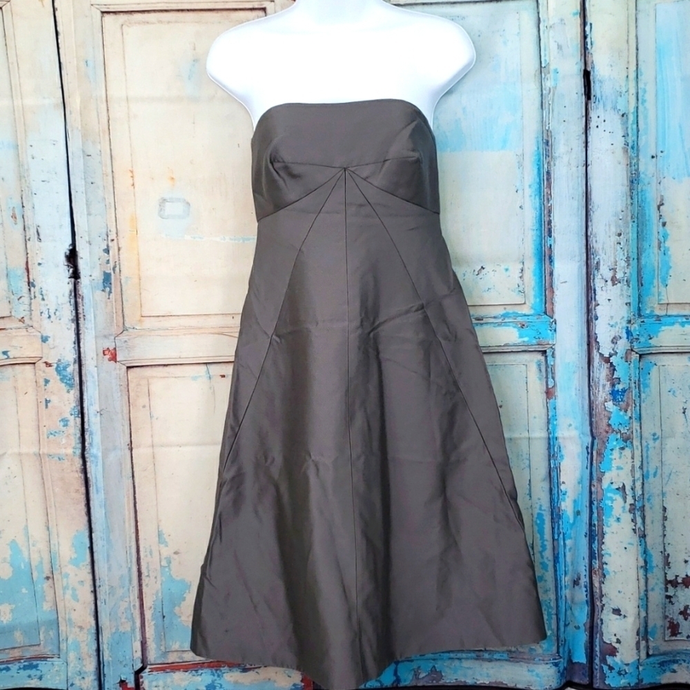 J. Crew Silk Blend Strapless Dress
